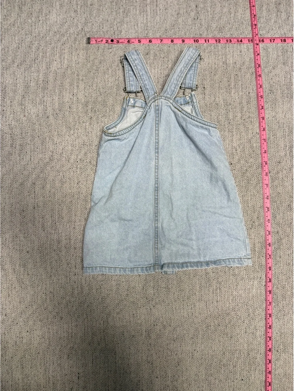 Art Franklin Light Blue Denim Button-Up Pinafore Dress for 6